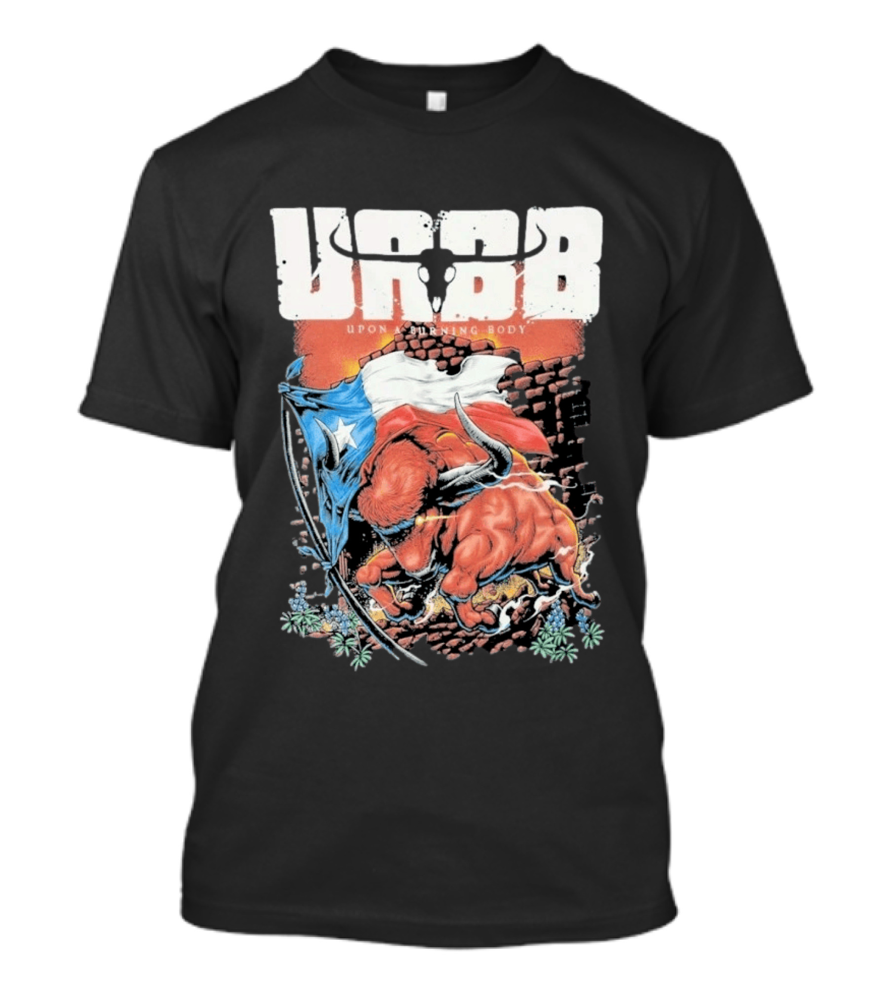 Upon A Burning Body URBB Bull Flag Texas T-Shirt