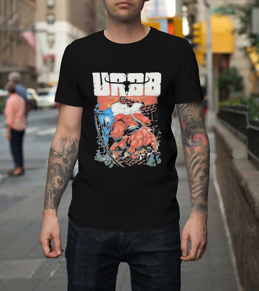 Upon A Burning Body URBB Bull Flag Texas T-Shirt