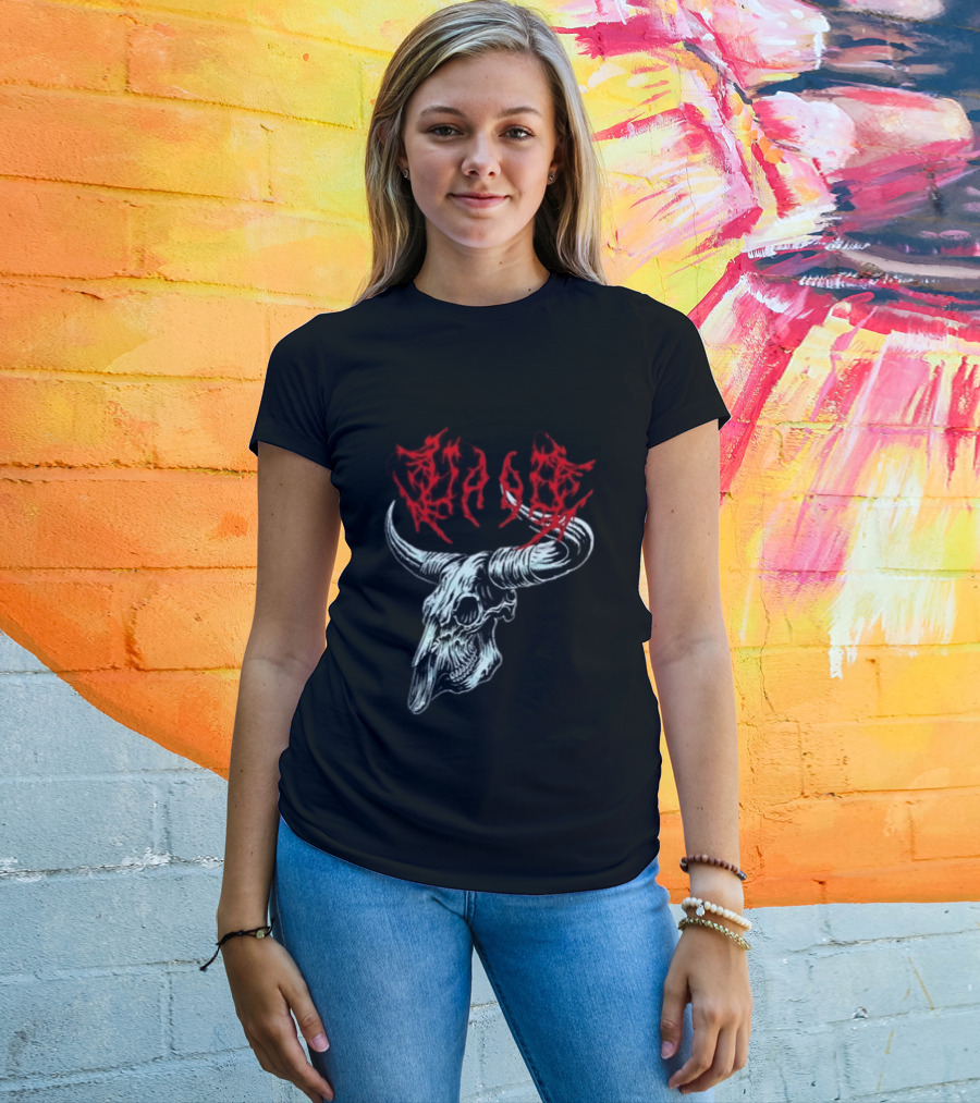 Merchdrop Upon A Burning Body Metal Texas Skull Red T-Shirt