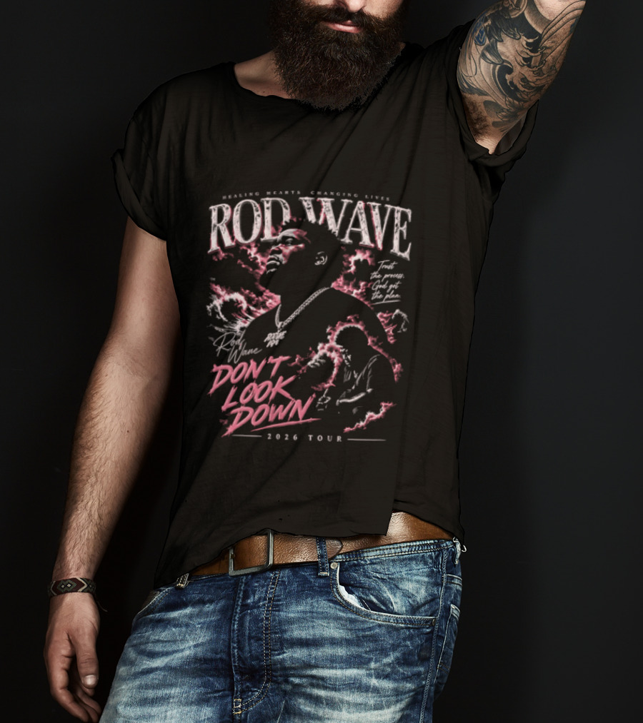 Rod Wave Healing Hearts Changing Lives Don't Look Down 2023 Tour T-Shirt