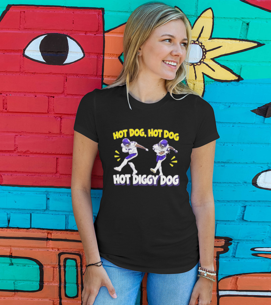 Hot Dog Hot Dog Hot Diggity Dog Minnesota Vikings Player Dance Celebration T-Shirt
