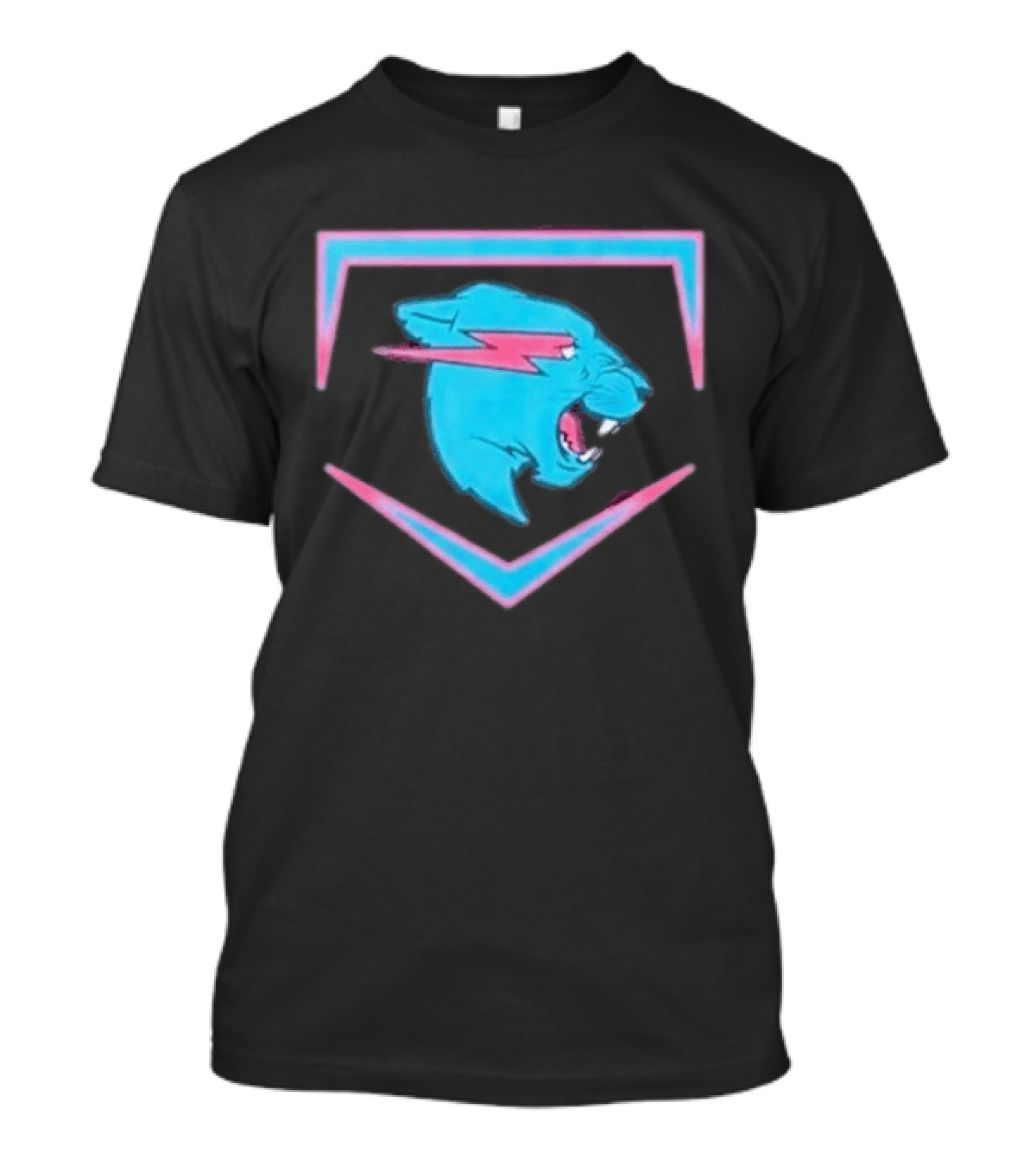 MrBeast Beast Edition Blue Panther Lightning Bolt T-Shirt