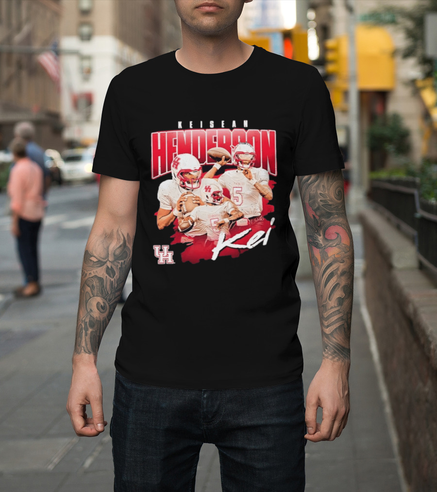 Keisean Henderson Houston Cougars Football No 5 Kei UH T-Shirt