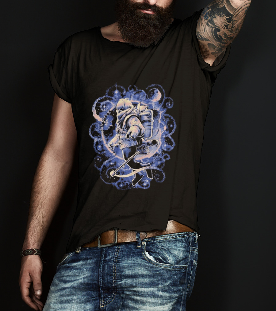 Outer Wilds Astronaut Exploring Celestial Wonders In Cosmic Adventure T-Shirt