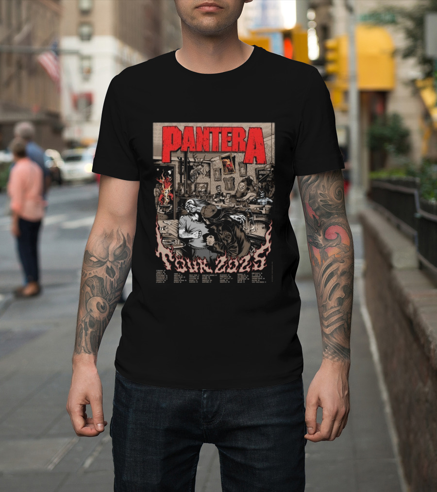 Pantera Tour 2025 Every Album Cover Combined Texas Stops T-Shirt