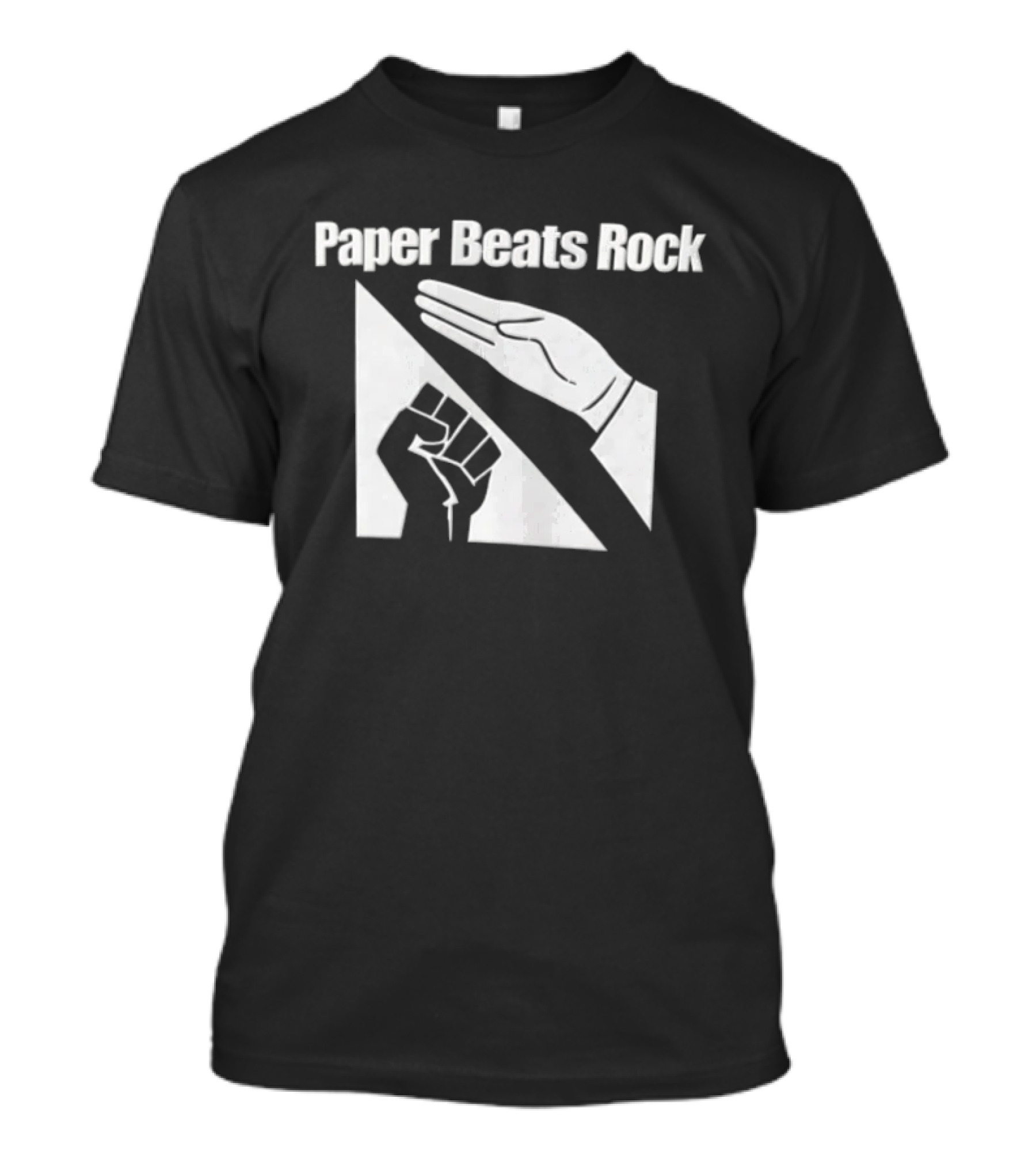 Paper Beats Rock Hand Gesture Fist T-Shirt