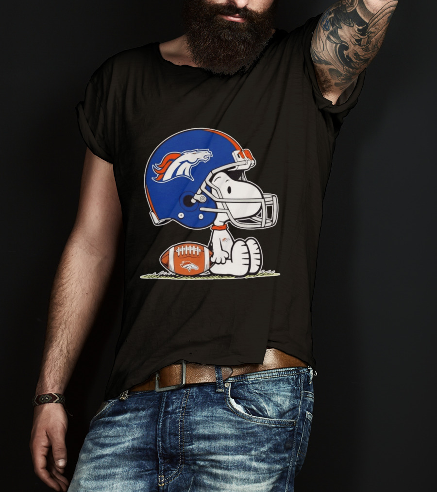 Peanuts Snoopy Denver Broncos Helmet Fan Favorite T-Shirt