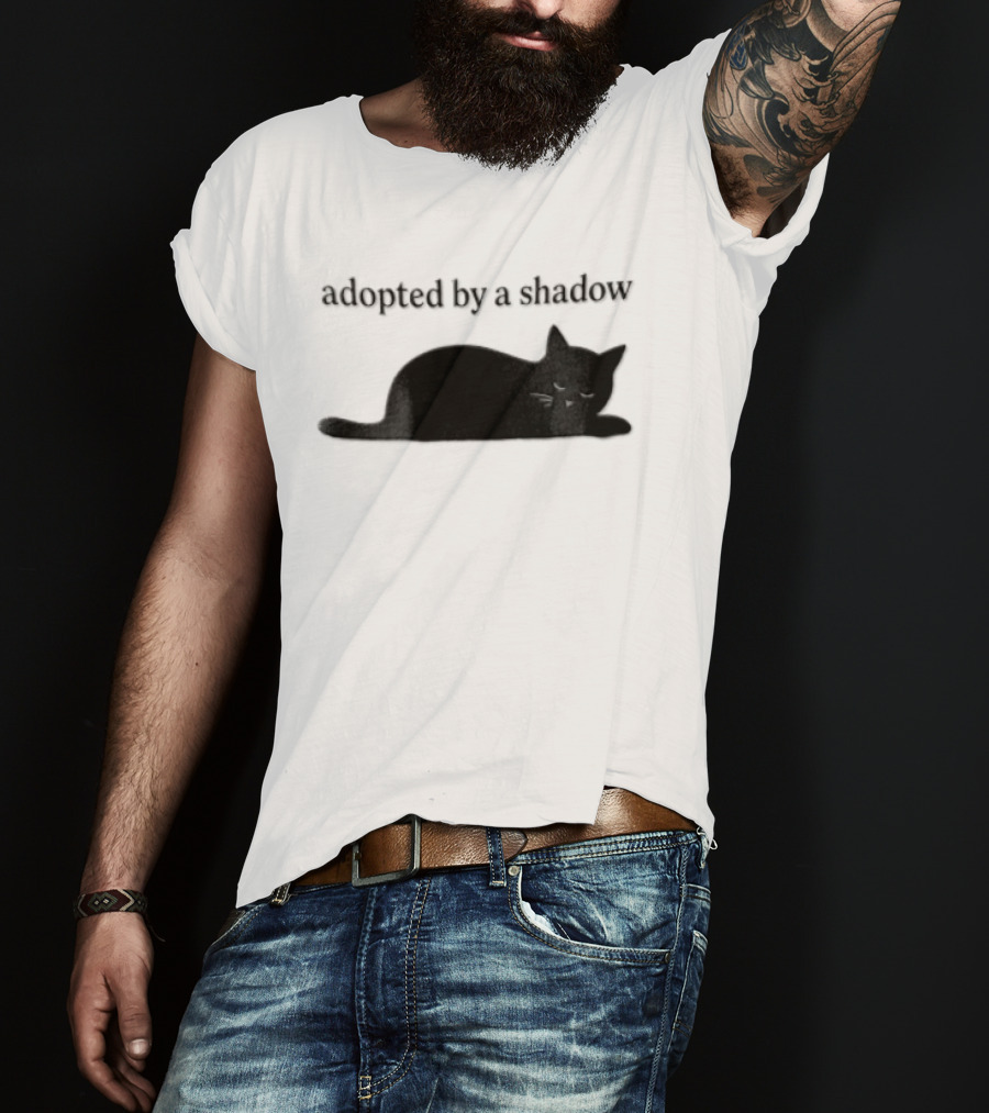 Adopted By A Shadow Sleeping Black Cat T-Shirt