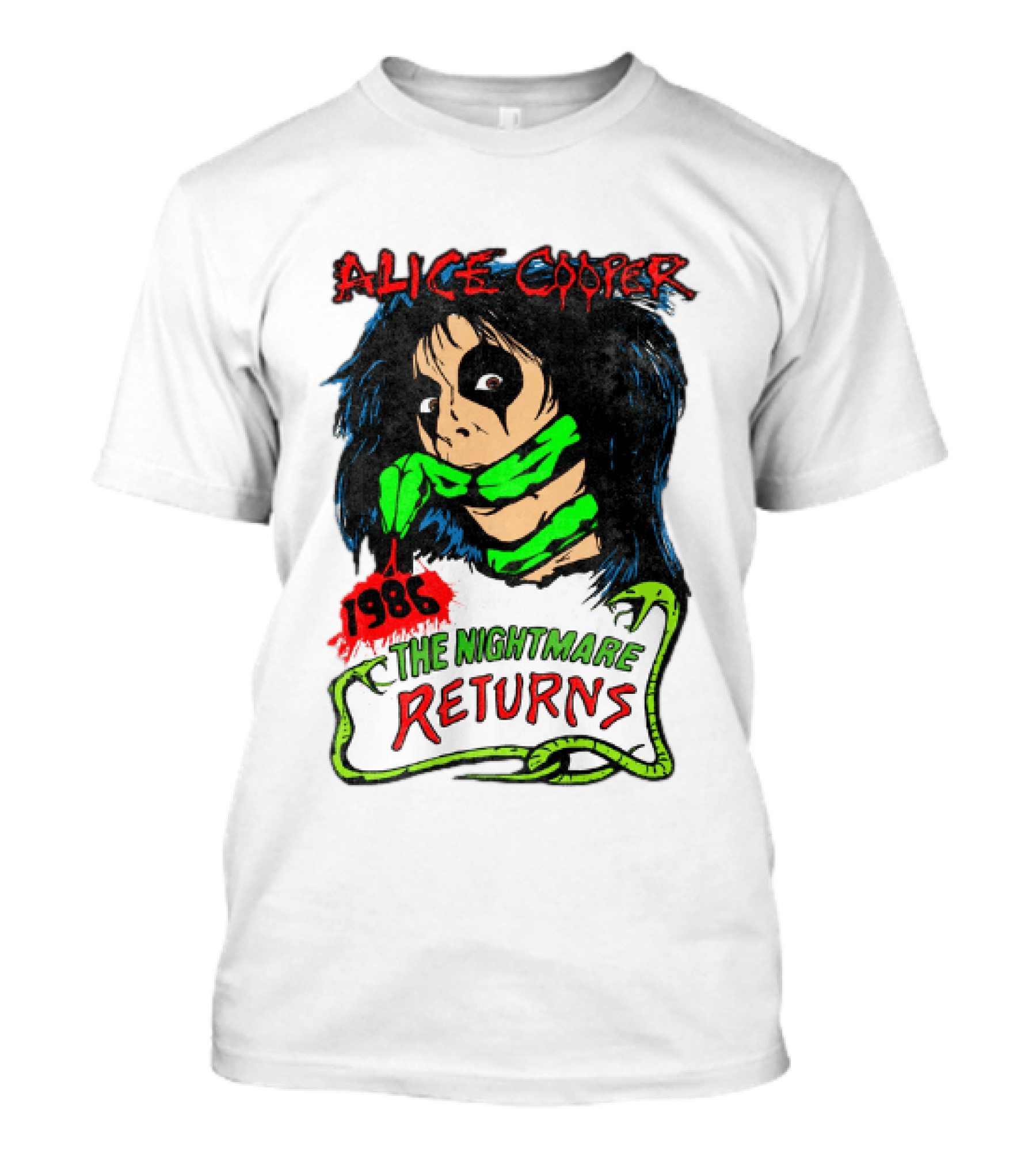 Alice Cooper The Nightmare Returns 1986 Constrictor Raglan T-Shirt