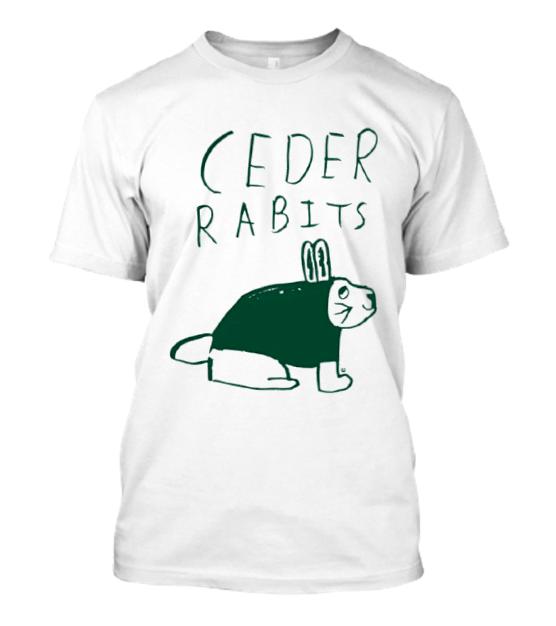 Cedar Rapids Ceder Rabits Playful Drawing T-Shirt