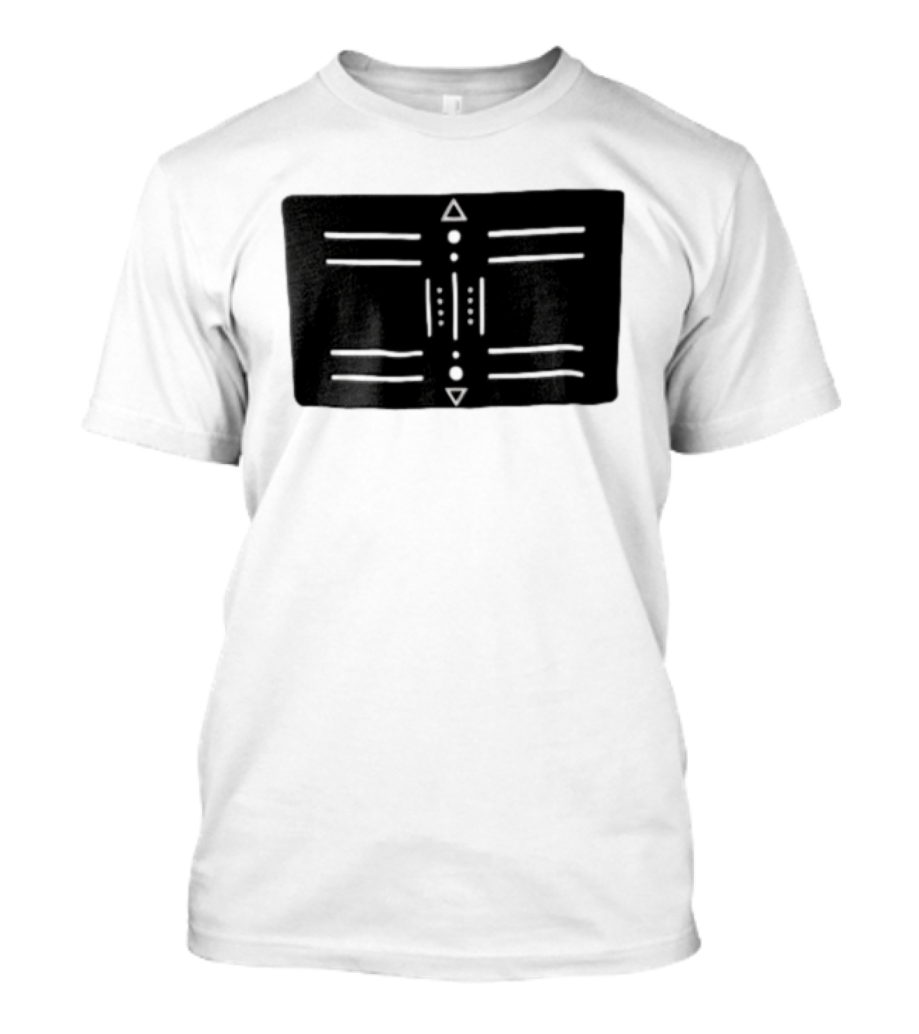 Black Geometric Tribal Design With Triangles And Dots T-Shirt