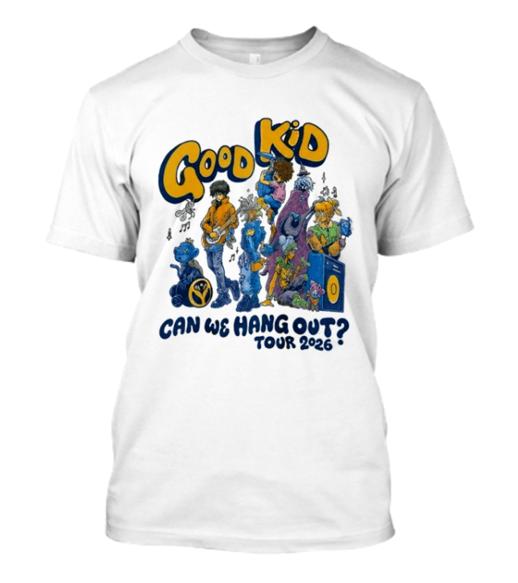 Good Kid Can We Hang Out Tour 2026 Colorful Characters T-Shirt