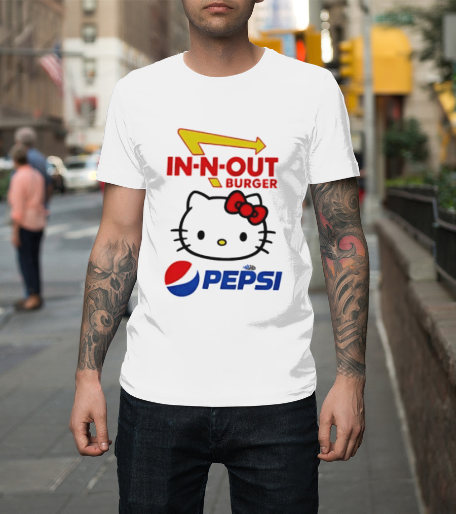 Hello Kitty Sanrio In N Out Burger Pepsi Collaboration T-Shirt