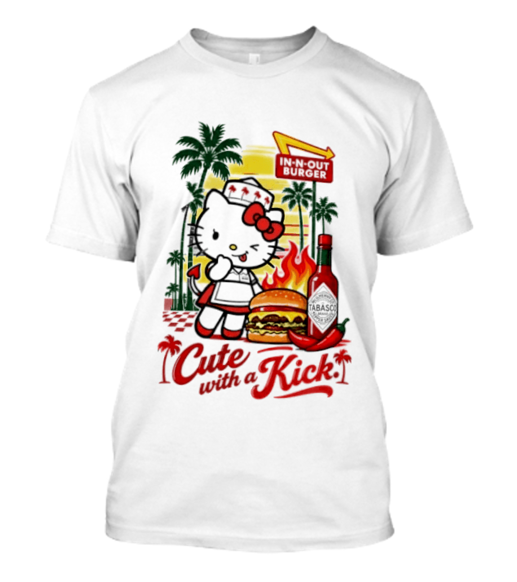 Hello Kitty In N Out Tabasco Cutie With A Kick Burger T-Shirt