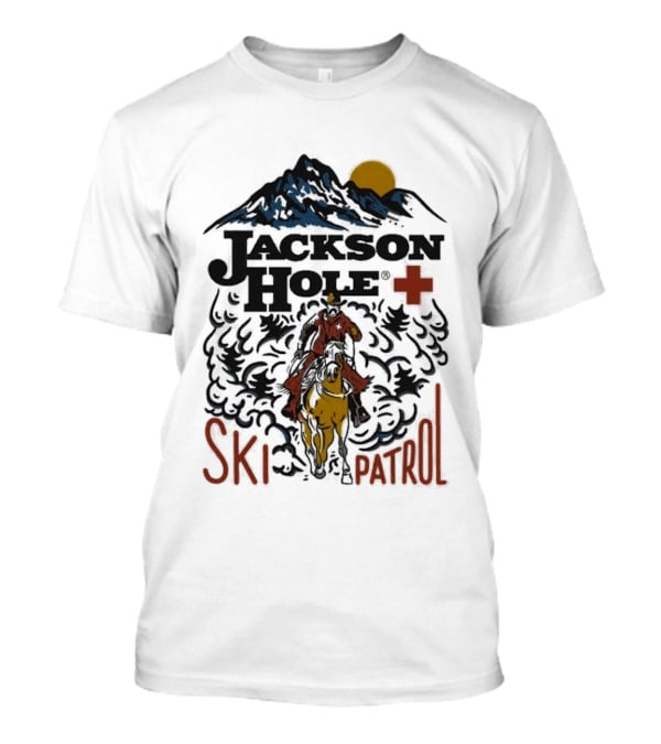 Jackson Hole Wyoming Mountain Cowboy Ski Patrol Adventure T-Shirt