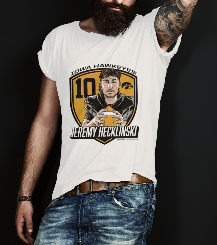 Iowa Hawkeyes 10 Jeremy Hecklinski Football Gold T-Shirt