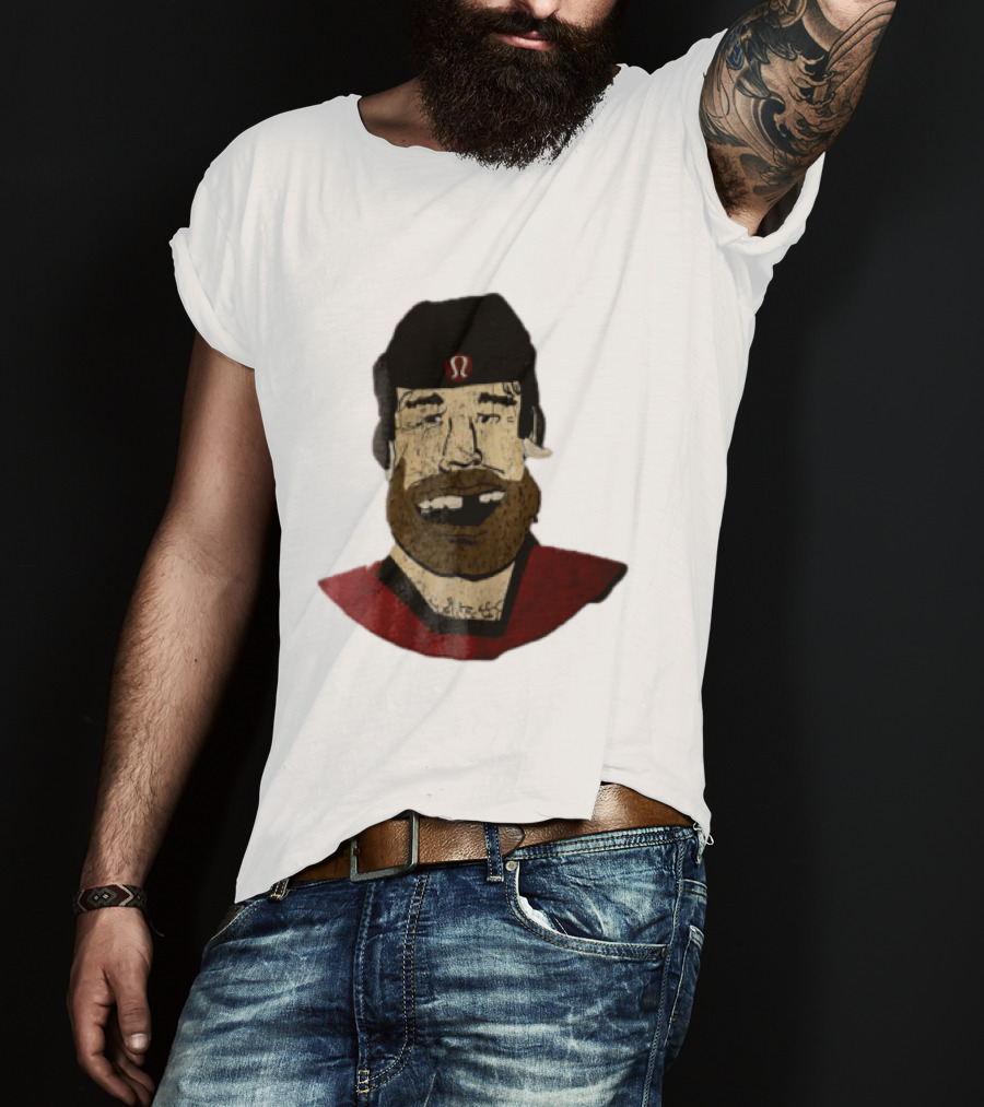 Lululemon Brent Burns Cartoon Hockey Player Missing Teeth T-Shirt