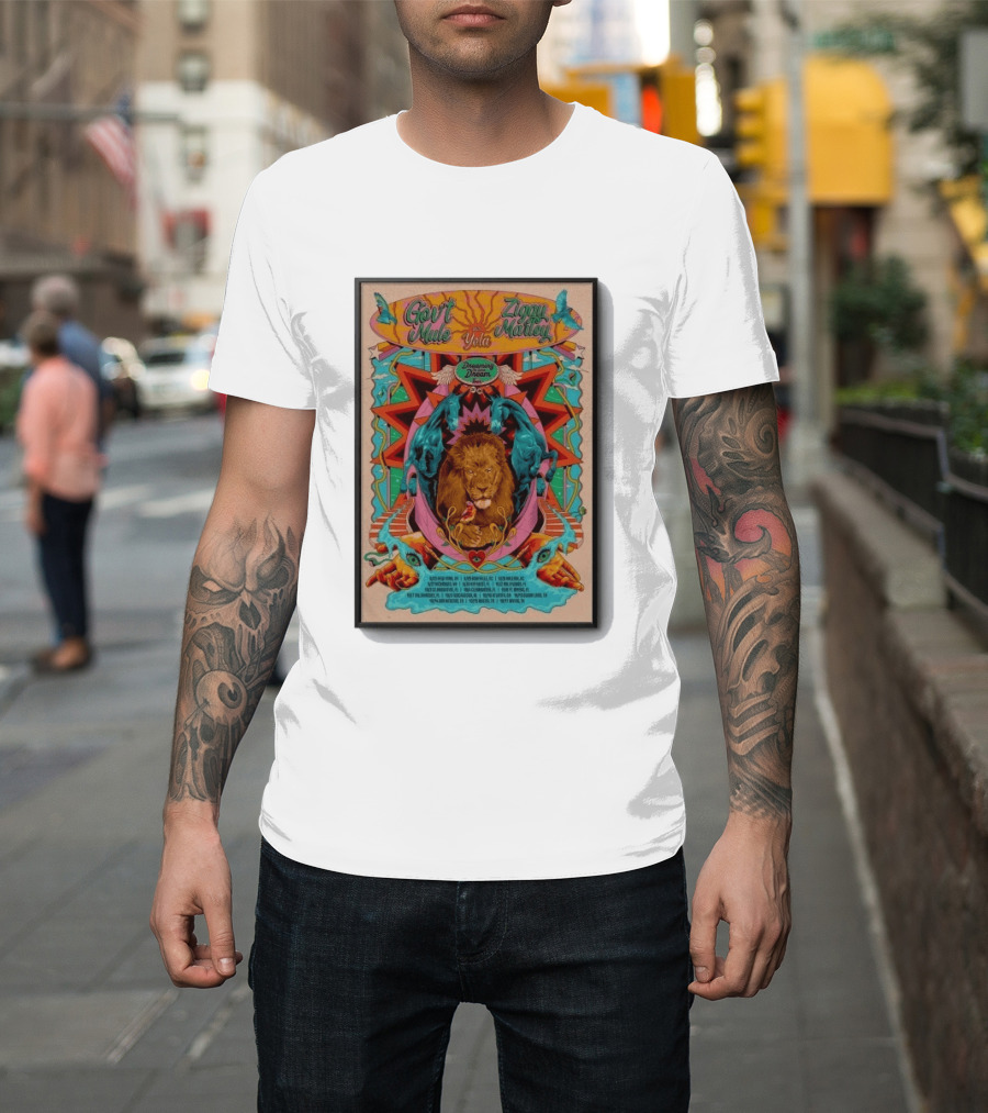 Gov't Mule Ziggy Marley Yola Dreaming The Same Dream Tour 2026 Lion Art And Dates T-Shirt