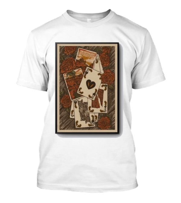 The Revivalists Red Rocks Amphitheatre Playing Cards Floral Art 9 25 2026 T-Shirt