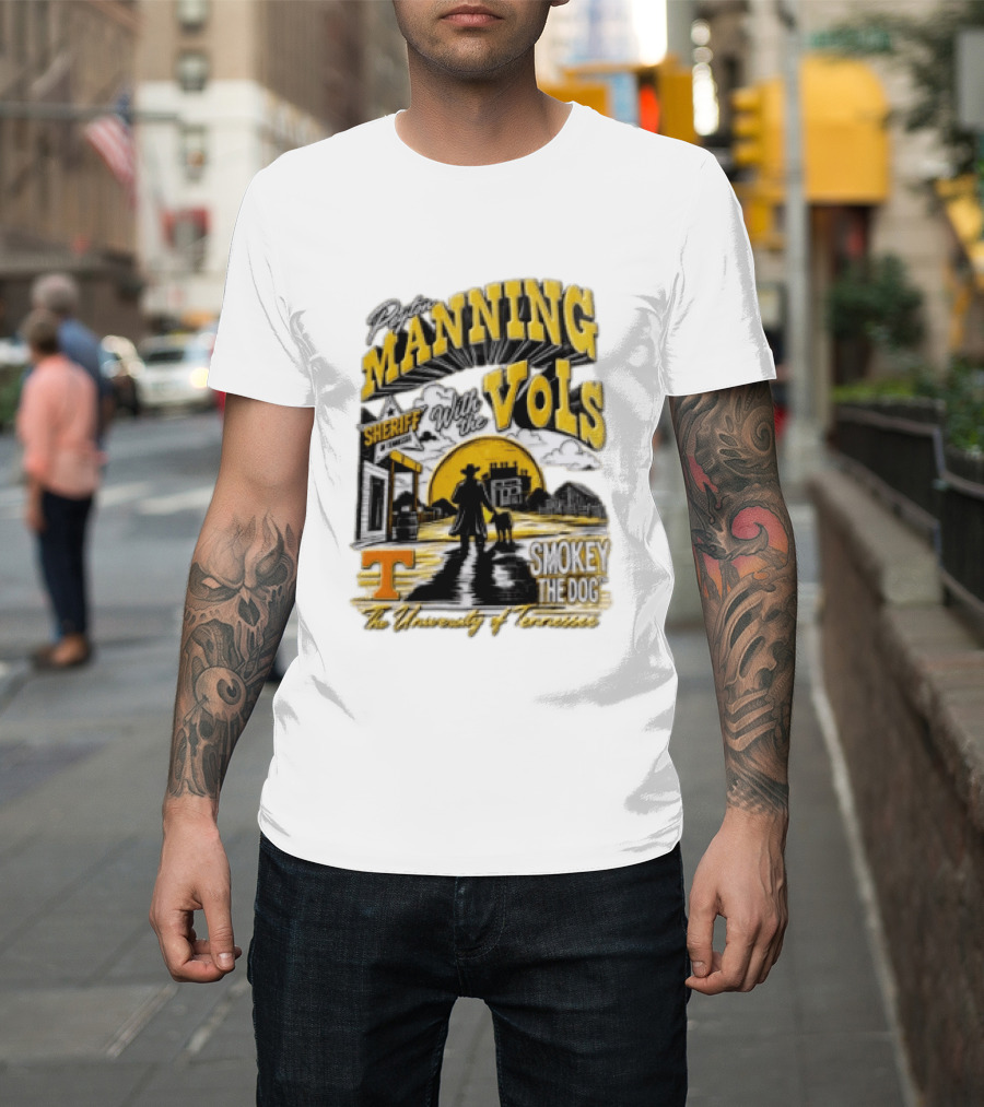 Peyton Manning Sheriff With The Vols Smokey The Dog University Of Tennessee T-Shirt