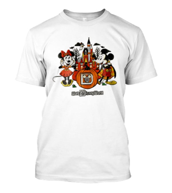 Walt Disney World Halloween Minnie Mouse Mickey Castle Pumpkin T-Shirt