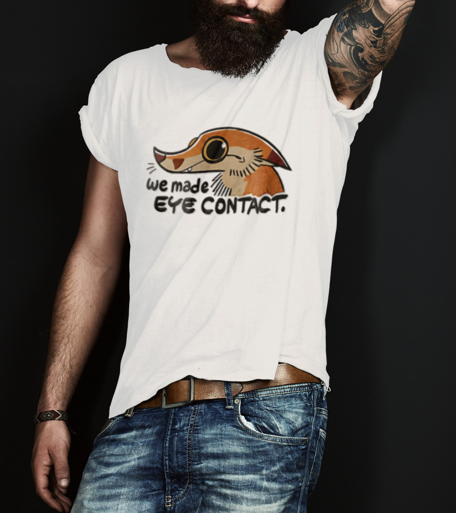 We Made EYE Contact Cartoon Orange Long Snouted Creature T-Shirt