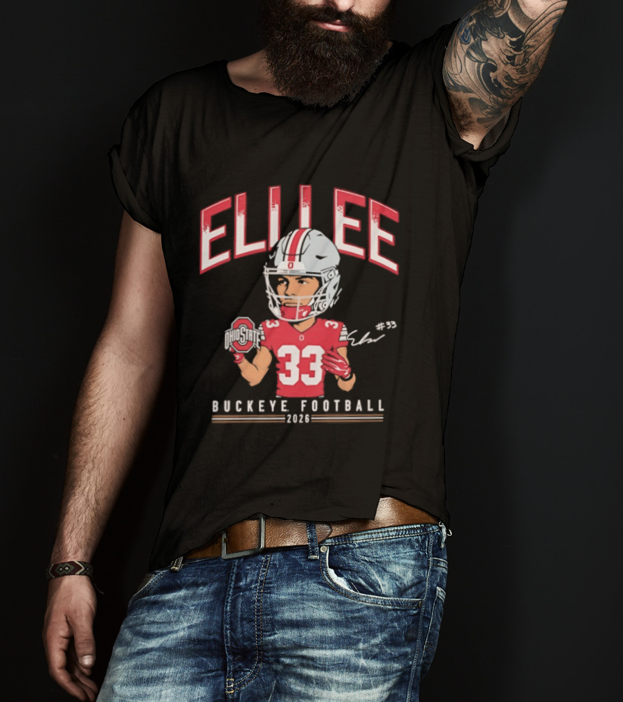 Eli Lee Buckeye Football 2023 Ohio State Buckeyes Caricature T-Shirt