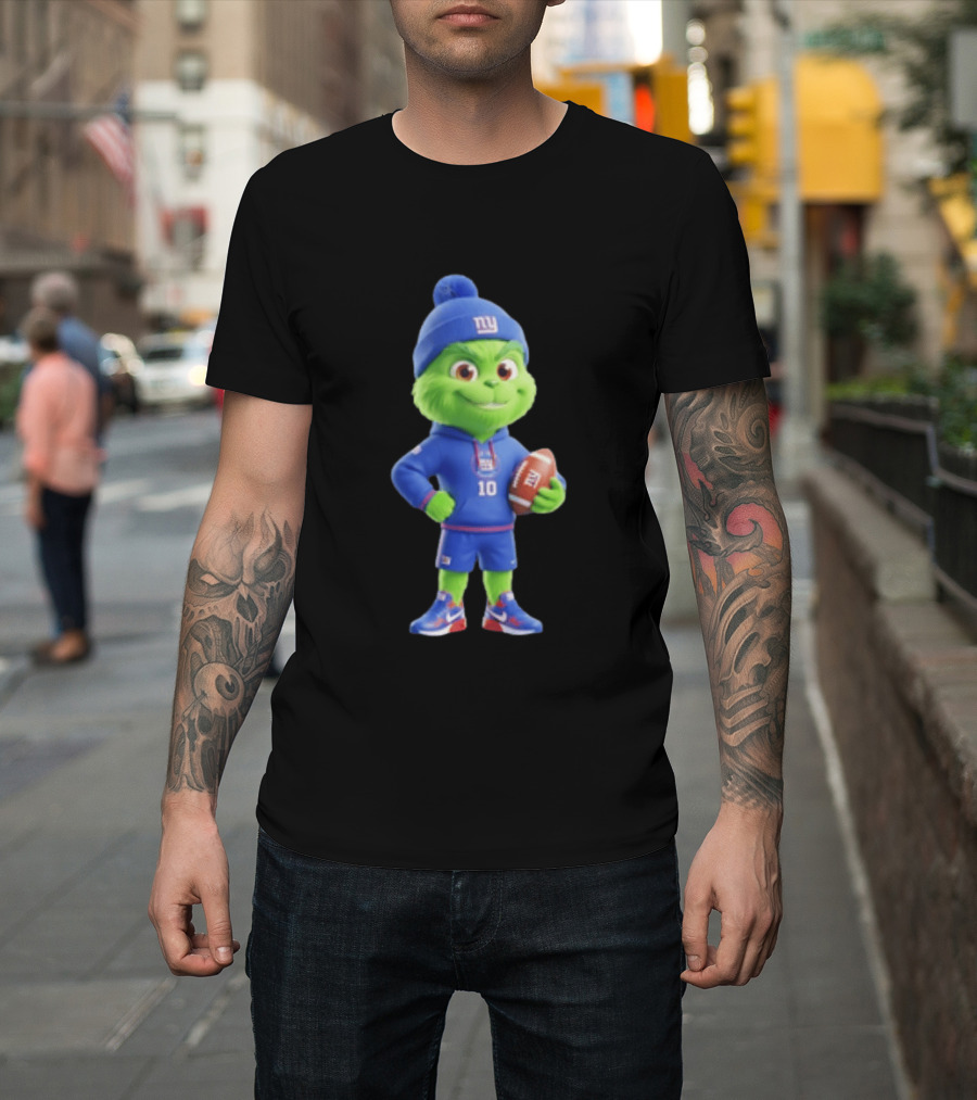 Grinch New York Giants Football 10 3D Cartoon T-Shirt