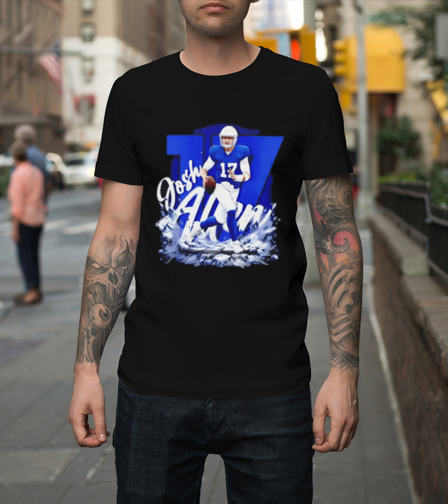 Josh Allen 17 Buffalo Bills Football Player Action T-Shirt