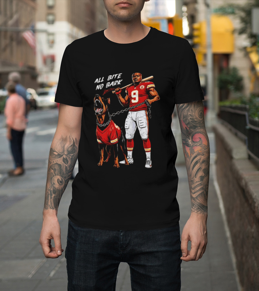 Kenneth Walker III All Bite No Bark Number 9 Football Player And Dog T-Shirt