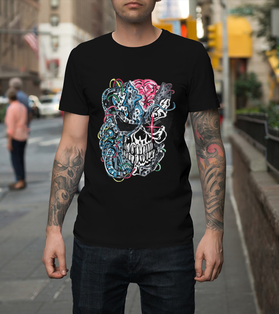 Warrenlotas Cybernetic Skull Art Piece T-Shirt
