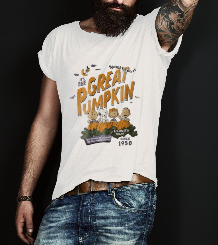 Spooktacular It's The Great Pumpkin Halloween Night Since 1950 Peanuts Charlie Brown Snoopy T-Shirt