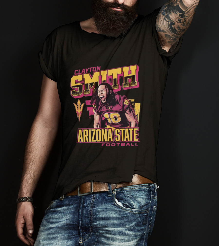 Clayton Smith No 10 Arizona State Football Sun Devils T-Shirt