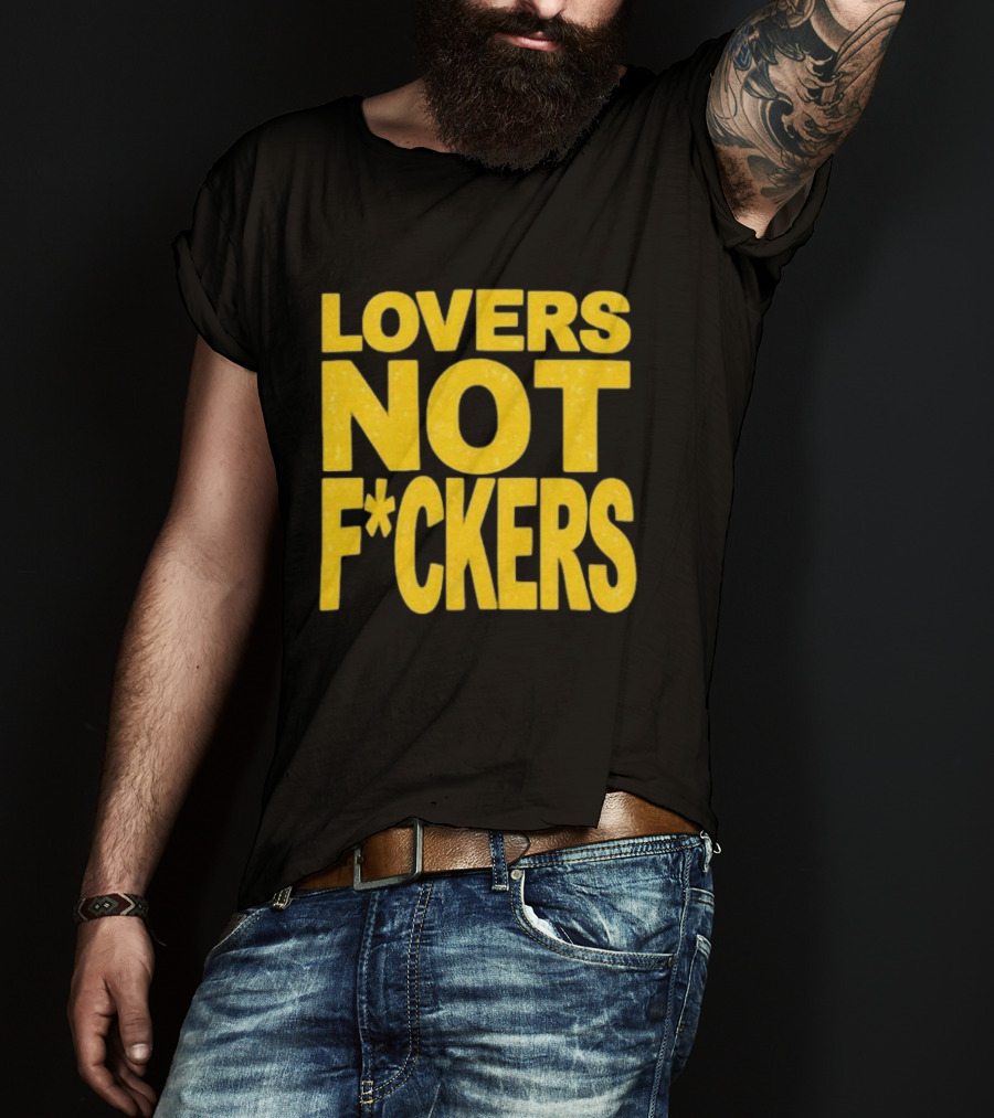 Lovers Not Fckers Bold Yellow T-Shirt