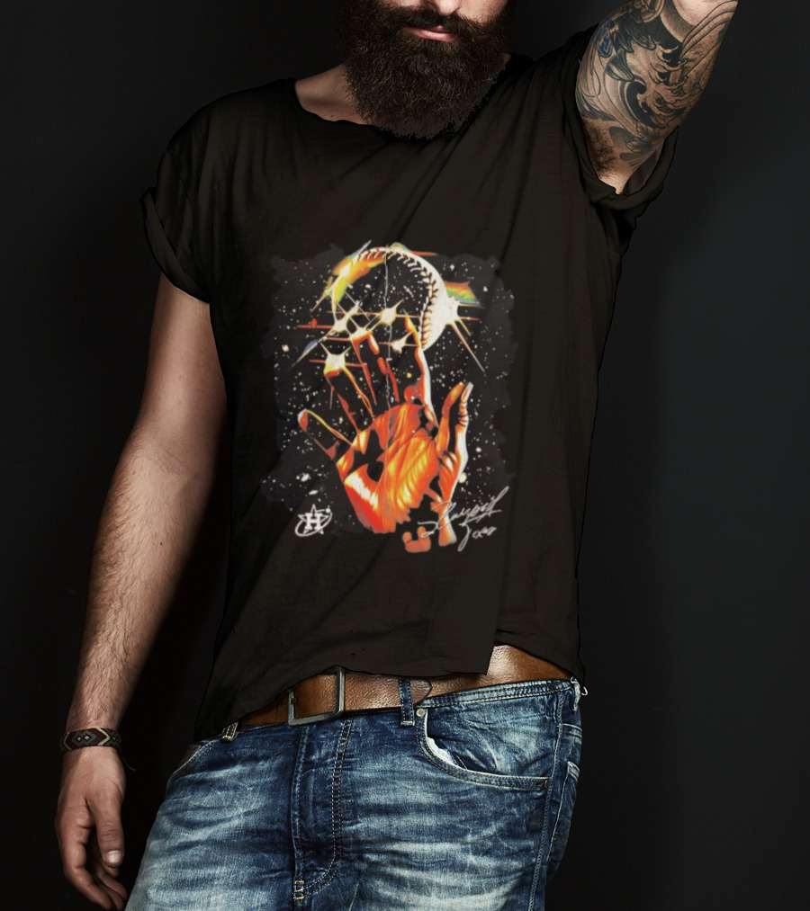Houston Astros Hand Baseball Stars Signature T-Shirt