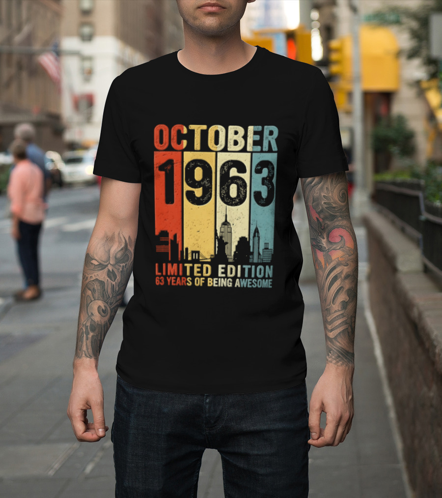 October 1963 Limited Edition 60 Years Of Being Awesome New York City Skyline T-Shirt