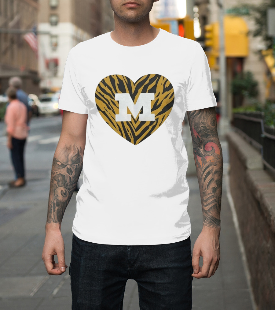 Mizzou Heart M Tiger Stripes Bold Spirit T-Shirt