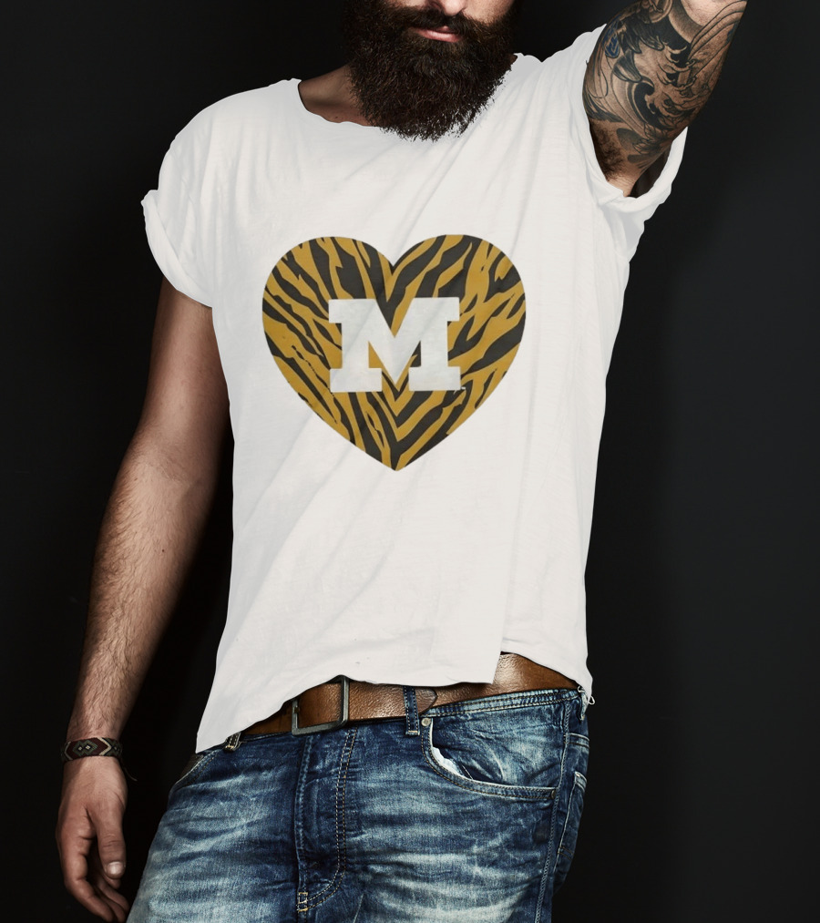 Mizzou Heart M Tiger Stripes Bold Spirit T-Shirt