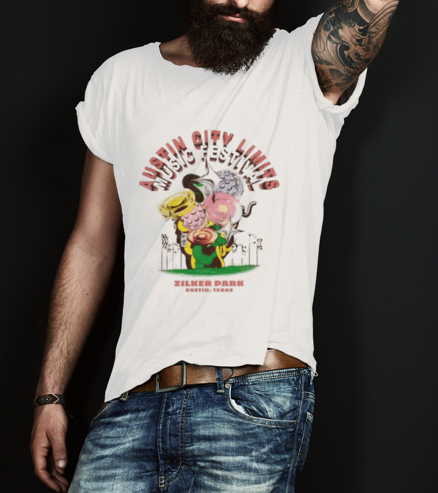 Austin City Limits Music Festival Psychedelic Florals 2023 Lineup T-Shirt