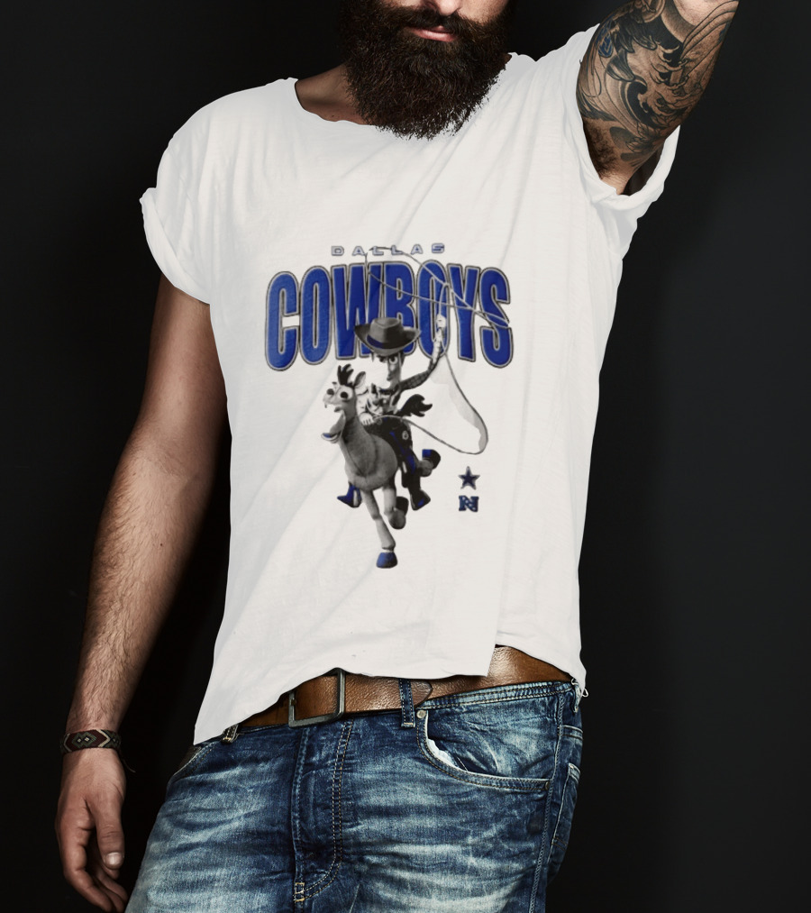 Dallas Cowboys Woody Bullseye Lasso Cartoon NFL Toy T-Shirt