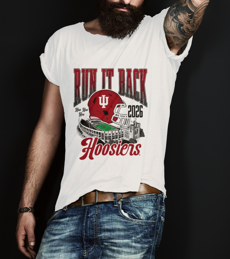 Run It Back Hoosiers Football Helmet 2026 Indiana University T-Shirt
