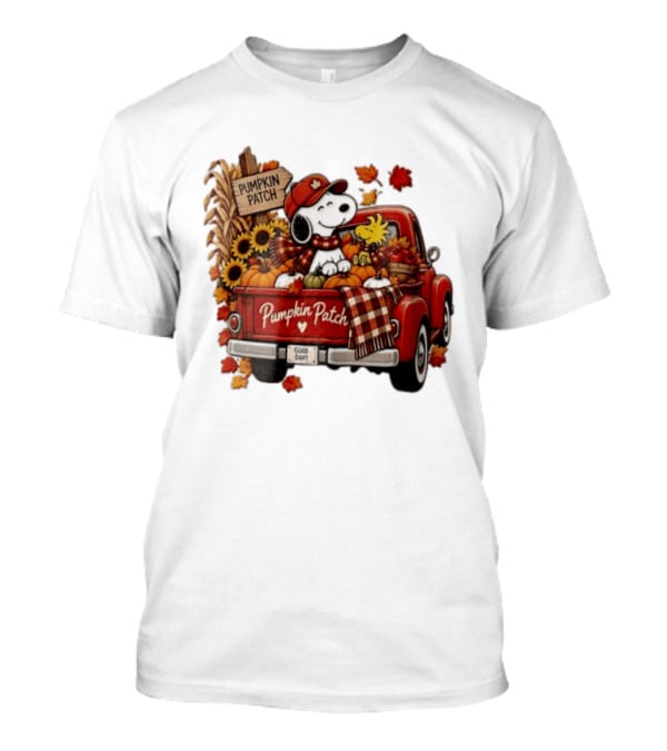 Peanuts Snoopy Woodstock Red Truck Pumpkin Patch Harvest Good Days T-Shirt