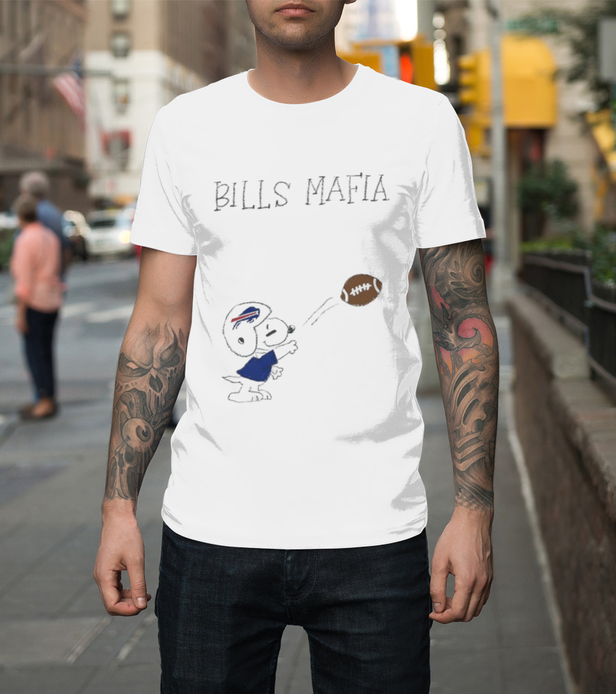 Snoopy Bills Mafia Buffalo Bills Football Fan Apparel Peanuts Sports T-Shirt