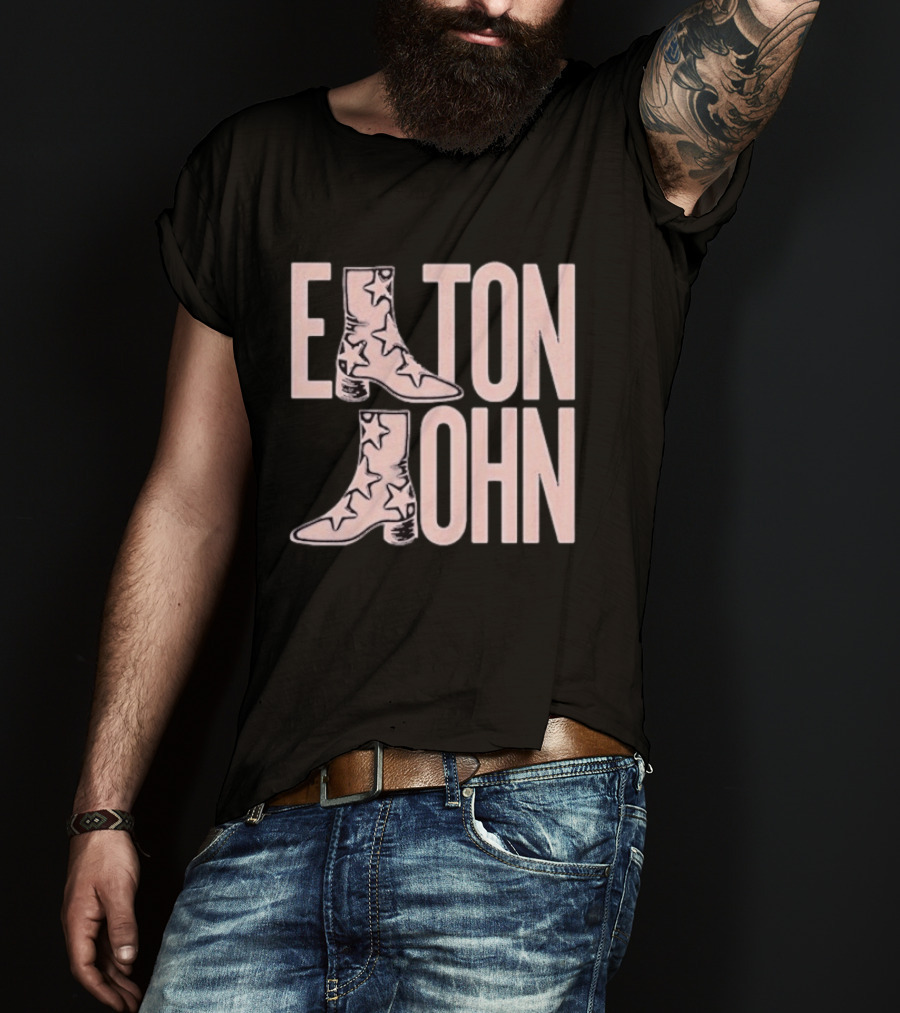 Elton John Star Pattern Boot Troubadour T-Shirt
