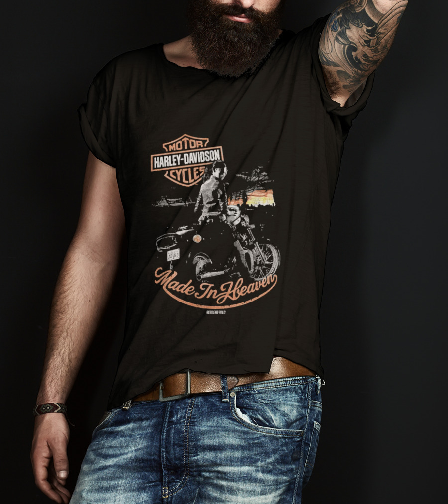 Harley Davidson Motor Cycles Made In Heaven Retro Style Biker Adventure T-Shirt