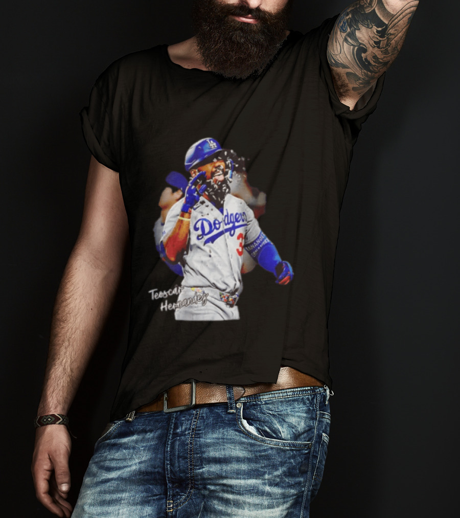 Los Angeles Dodgers Teoscar Hernandez MLB Player Celebration T-Shirt