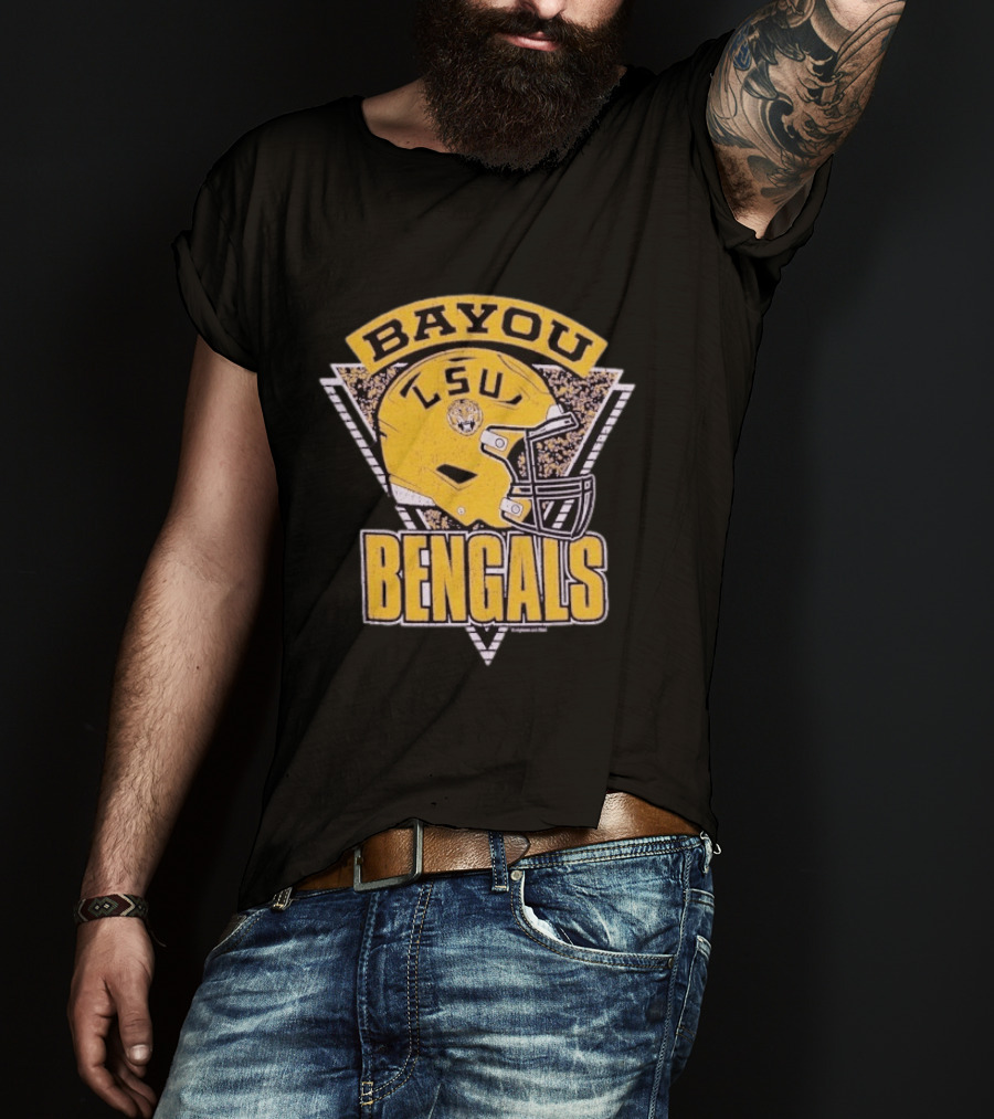 LSU Tigers Bayou Bengals Helmet Football T-Shirt