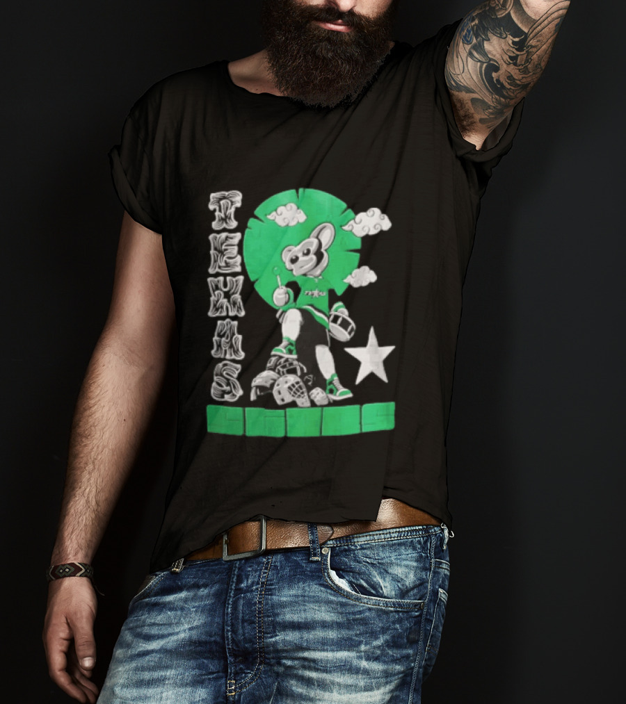 Texas Stars Lollipop Drum Helmets Figures T-Shirt