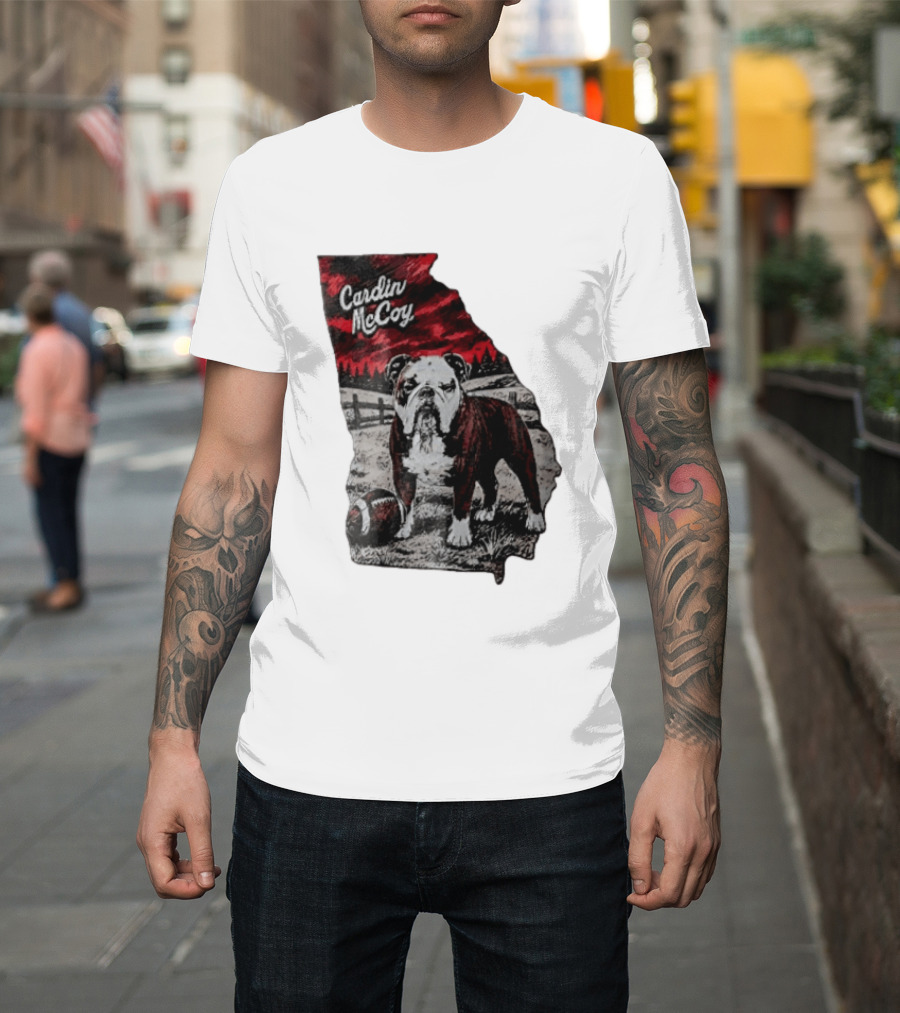 Cardin McCoy Georgia Bulldog Football Landscape T-Shirt