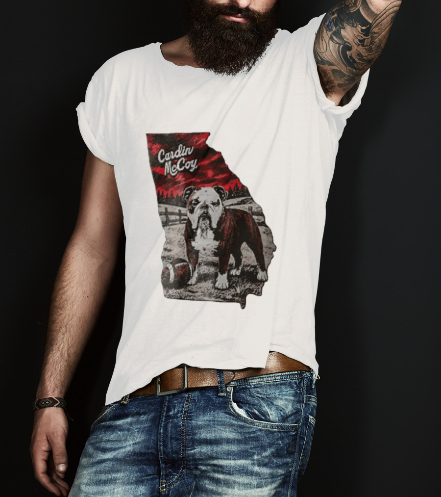 Cardin McCoy Georgia Bulldog Football Landscape T-Shirt